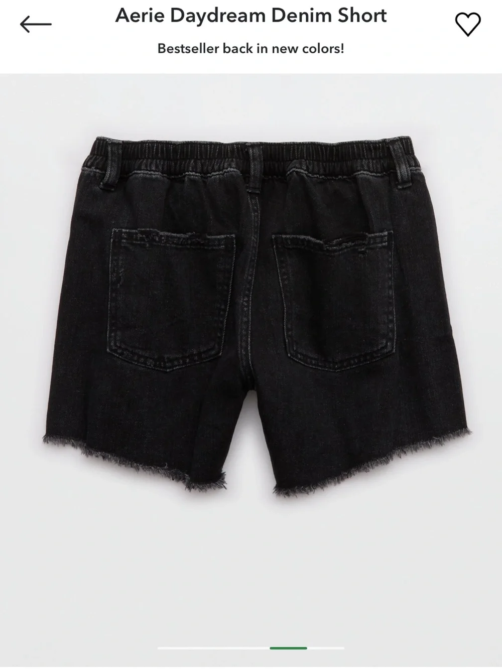 aerie Daydream Charcoal Ash Denim Shorts